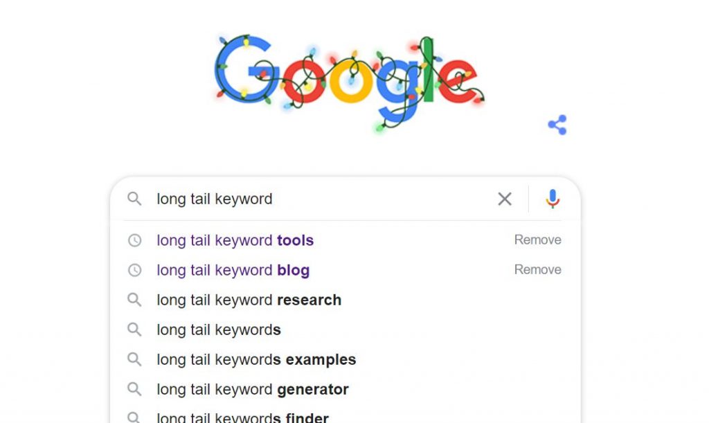 Long tail keyword ideas generated by google autocomplete